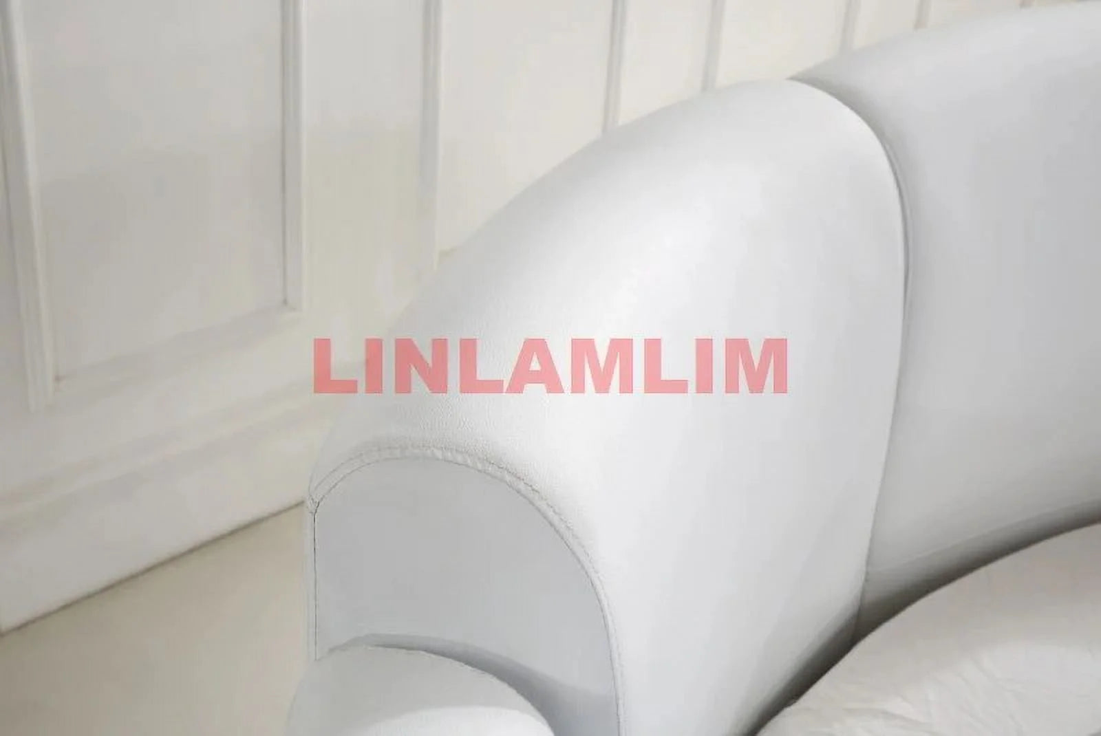 Genuine Cow Leather Bed Frame with Led Lamp A7264