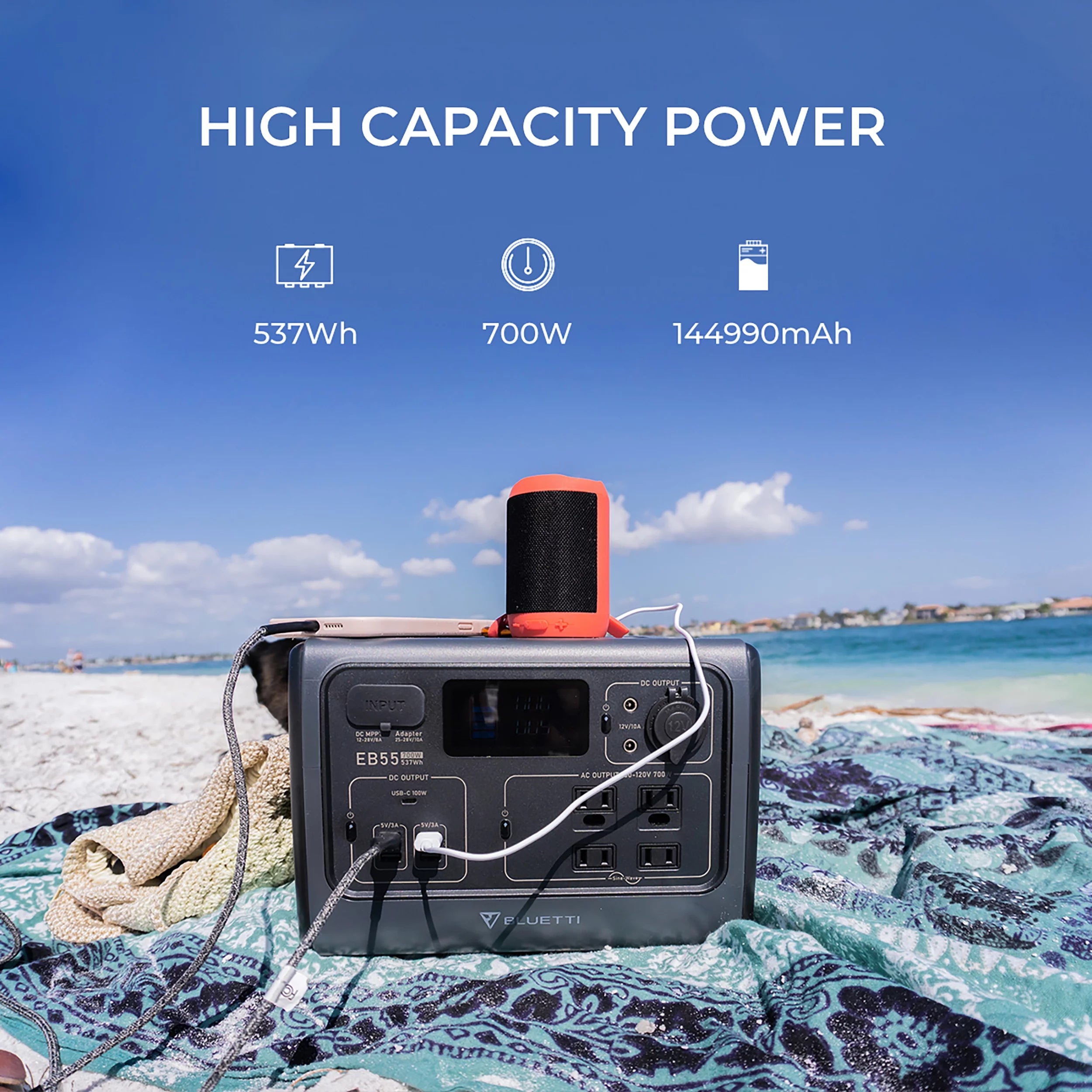 Portable Power Station 537Wh 700W AC Outlets T1386