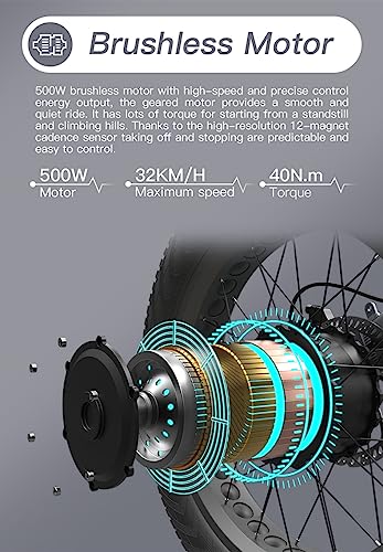 26" x 2.1 Fat Tire Electric Bicycle with 500w Motor 48V 10.4Ah Removable Lithium Battery H298041
