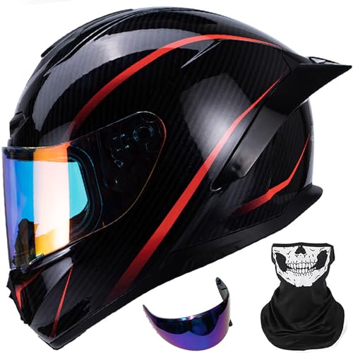 Modular Flip Up Full Face Motorcycle Helmet with Mask and Lens F594886