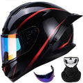 Modular Flip Up Full Face Motorcycle Helmet with Mask and Lens F594886