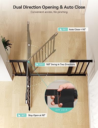 Black Extra Tall Baby Gate for Stairs Doorways C72642