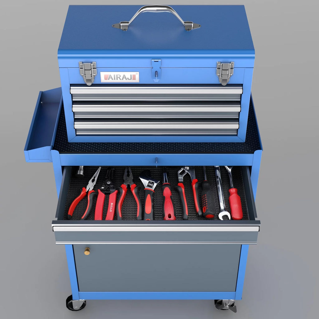 Trolly Tool Chest Rolling Tool Cabinet Detachable 4 Drawer with Adjustable Shelf Wheels D346