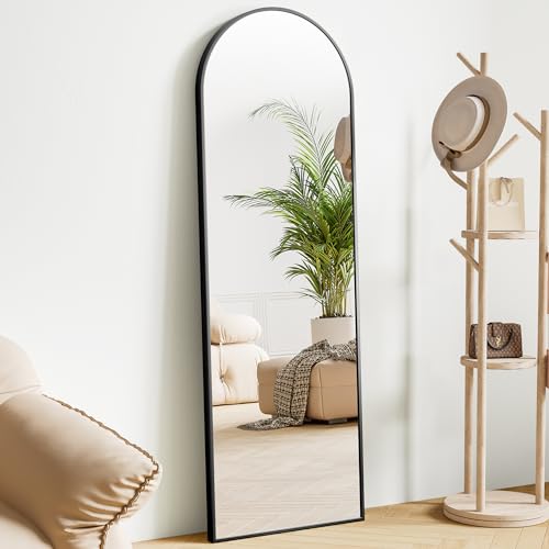64"x21" Arched Full Length Mirror with Aluminum Alloy Thin Frame R4465