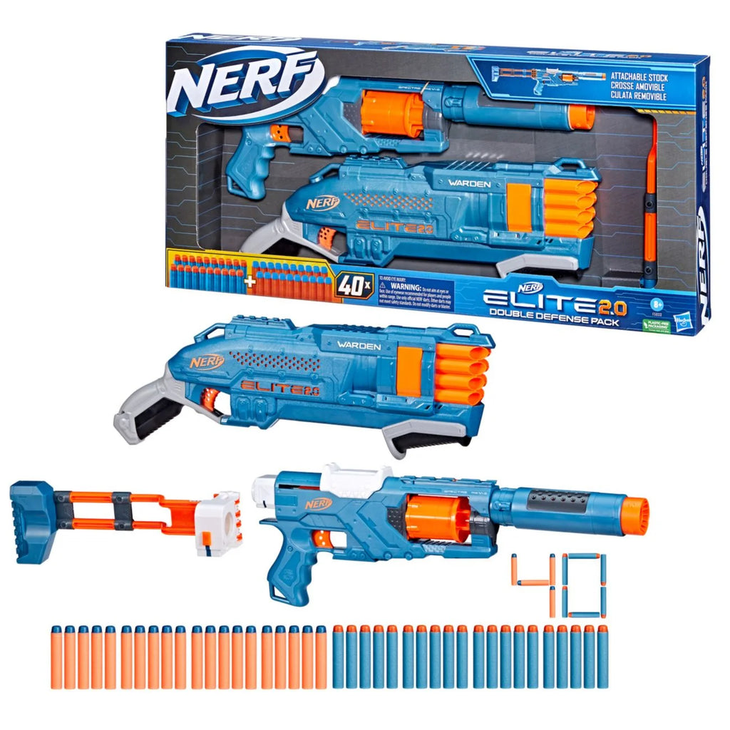 Nerf Elite 2.0 Double Defense Blasters and Darts Set L988