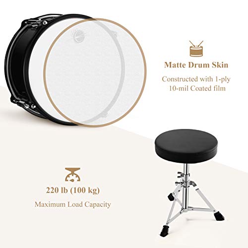 16 inch 5-Piece Junior Drum Kit Metallic Black Z8582