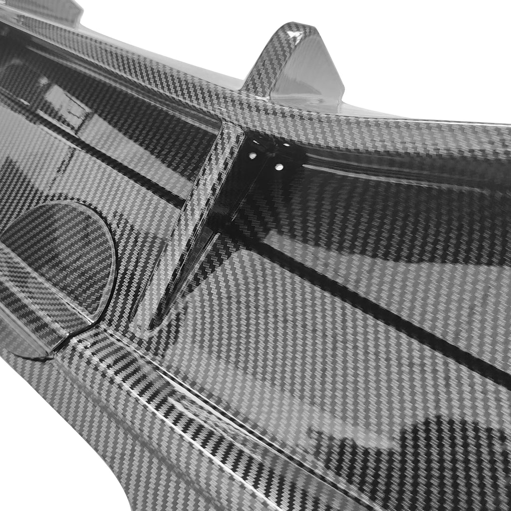 Rear Diffuser Lip for Tesla Model Y Sport 4-Door Carbon Fiber Print PP Rear Lower Bumper Protector Lip With LED Lamp S648680
