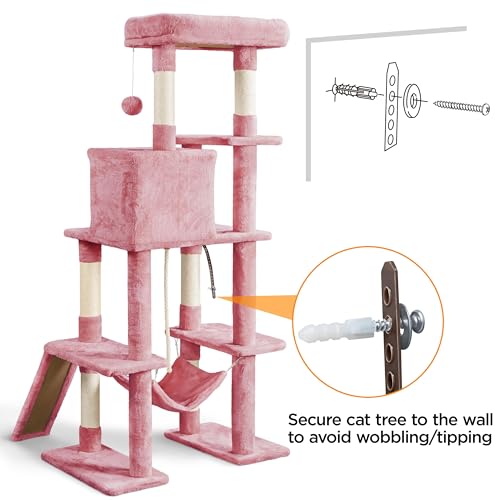 63 Inches Tall Cat Tree with Scratching Posts F5998