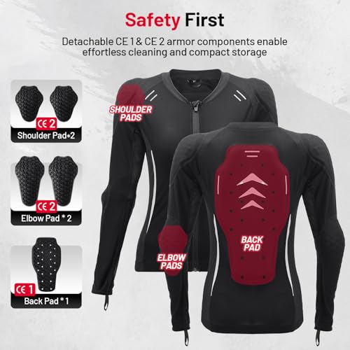 Women's Armored Motorcycle Shirt with CE Certified Protective Jacket N927884