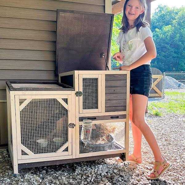 Large Indoor Rabbit Hutch with Pull out Tray H726793