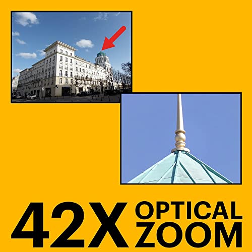 20MP Digital Camera 42X Optical Zoom 24mm Wide Angle Lens 1080P Full HD Video Optical Image Stabilization Li-Ion Battery 3" LCD Black Y987