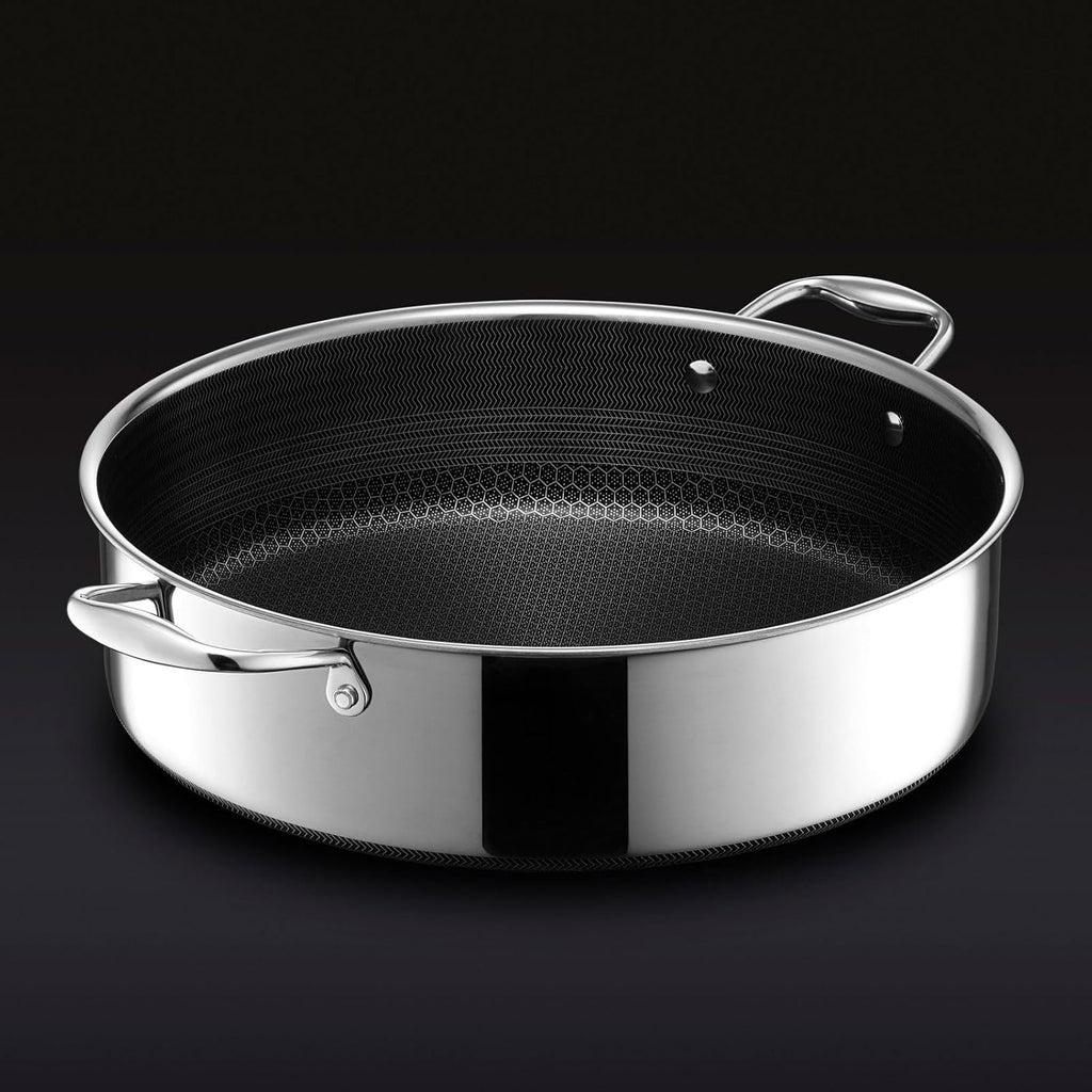 7-Quart Saute Pan and 12-Inch Frying Pan with Lid Set, Hybrid Nonstick Stainless Steel D633