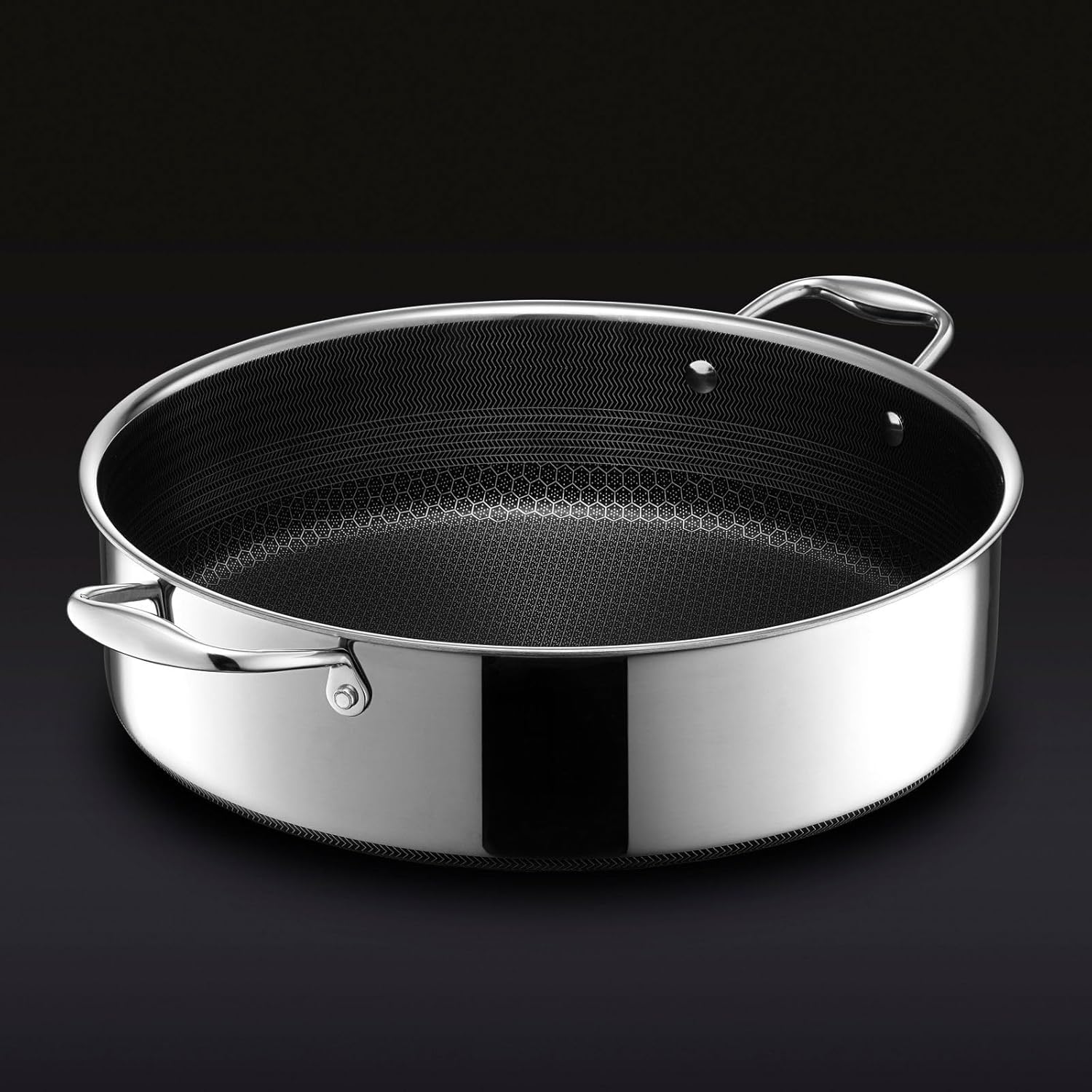 7-Quart Saute Pan and 12-Inch Frying Pan with Lid Set, Hybrid Nonstick Stainless Steel D633