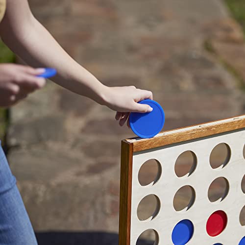 Wooden Four in a Row Game with 42pcs Chips and Carrying Bag V495