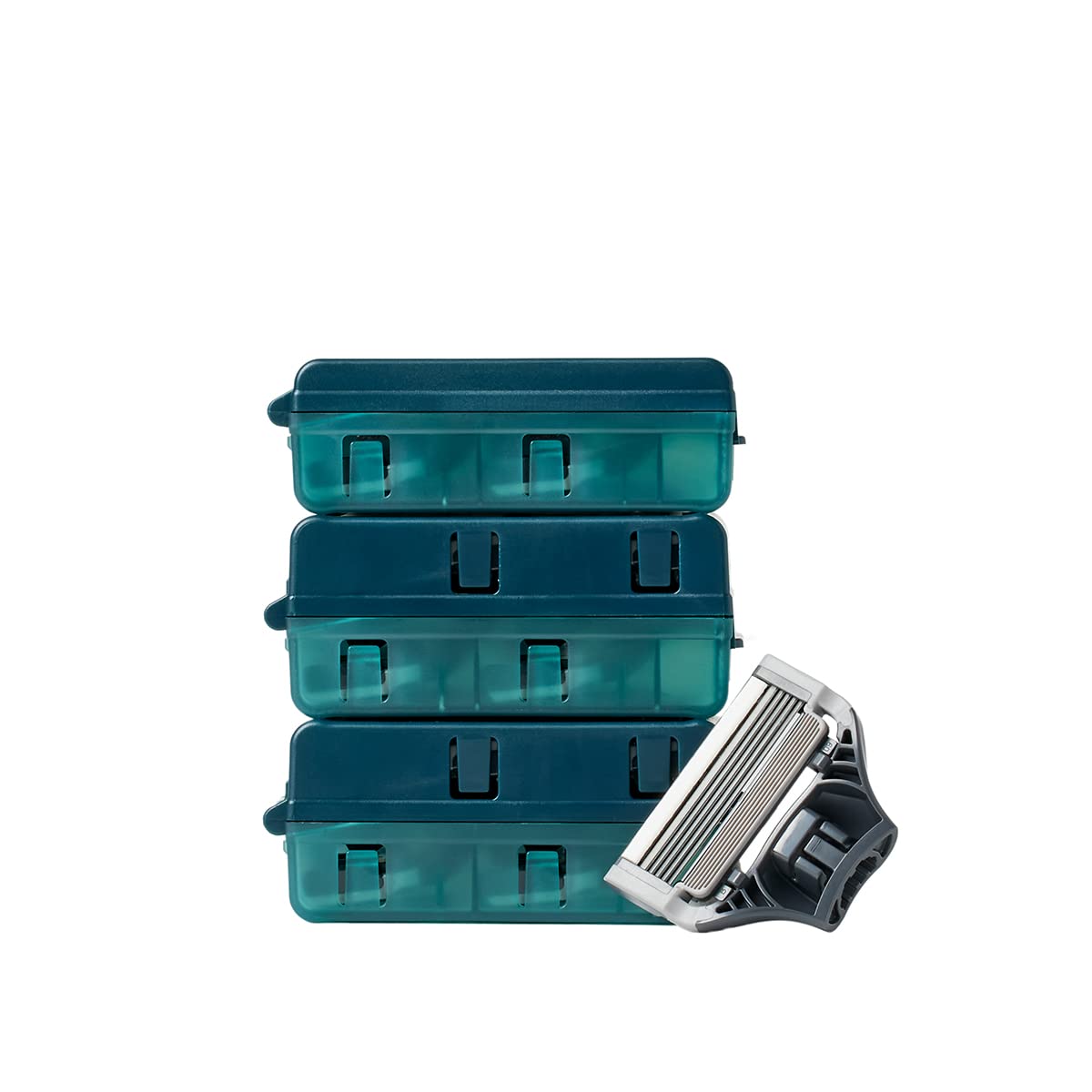 Men's Razor Set with 5 Razor Blade Refills, Travel Blade Cover, 2 oz Shave Gel (Sage) & Razor Blades Refills - 10 count I377146