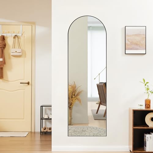 64"x21" Arched Full Length Mirror with Aluminum Alloy Thin Frame R4465