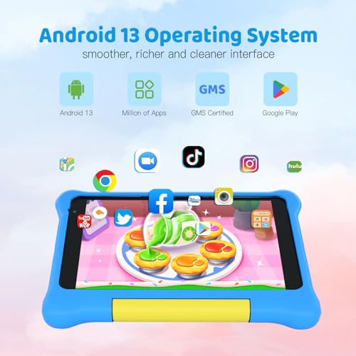 Pink 7 inch Android 12 Tablet 2GB 32GB with Shockproof Case Q29496