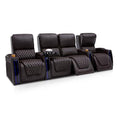 Top Grain Leather Power Recliner with Power Headrests and Power Lumbar (Row of 2, Brown) U3089