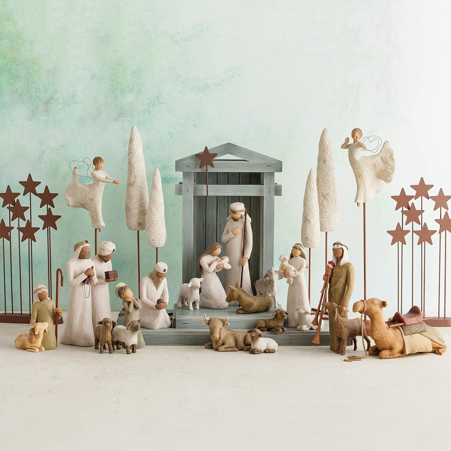 3-piece set hand-painted nativity figures X7961