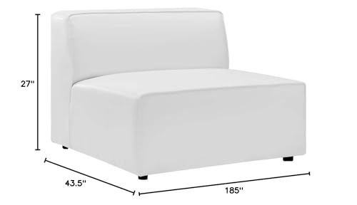 White Vegan Leather 5-Piece Sectional Sofa L843591