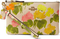 Womens Floral Printed Leather Small Wristlet G10905