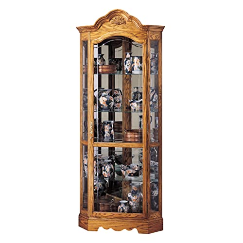 Golden Oak Corner Curio Cabinet W81749