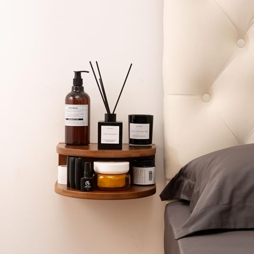 Walnut Wood Wall Mount Floating Nightstand M58534