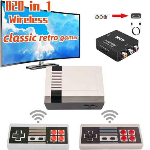 Classic Mini Retro Game Console with 600 Games and Dual Wireless Remote Controllers Q11161