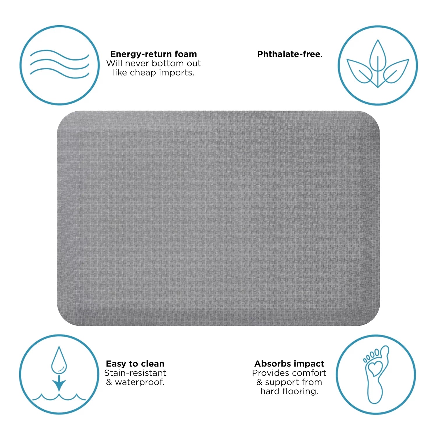 Light Gray 20" x 30" Kitchen Floor Mat R772487