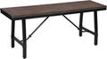Oak and Black Rectangle Bench O92181