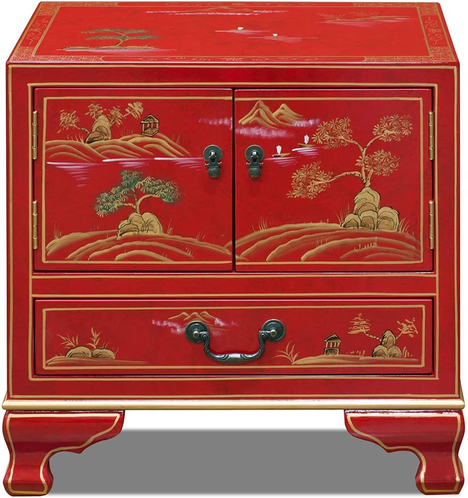 Red Accent Cabinet Z75708