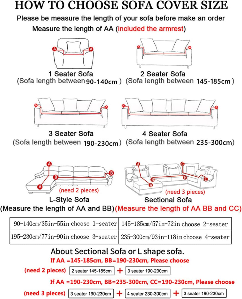 Stretch Slipcover Striped Patterns Sectional Elastic Sofa Cover H352