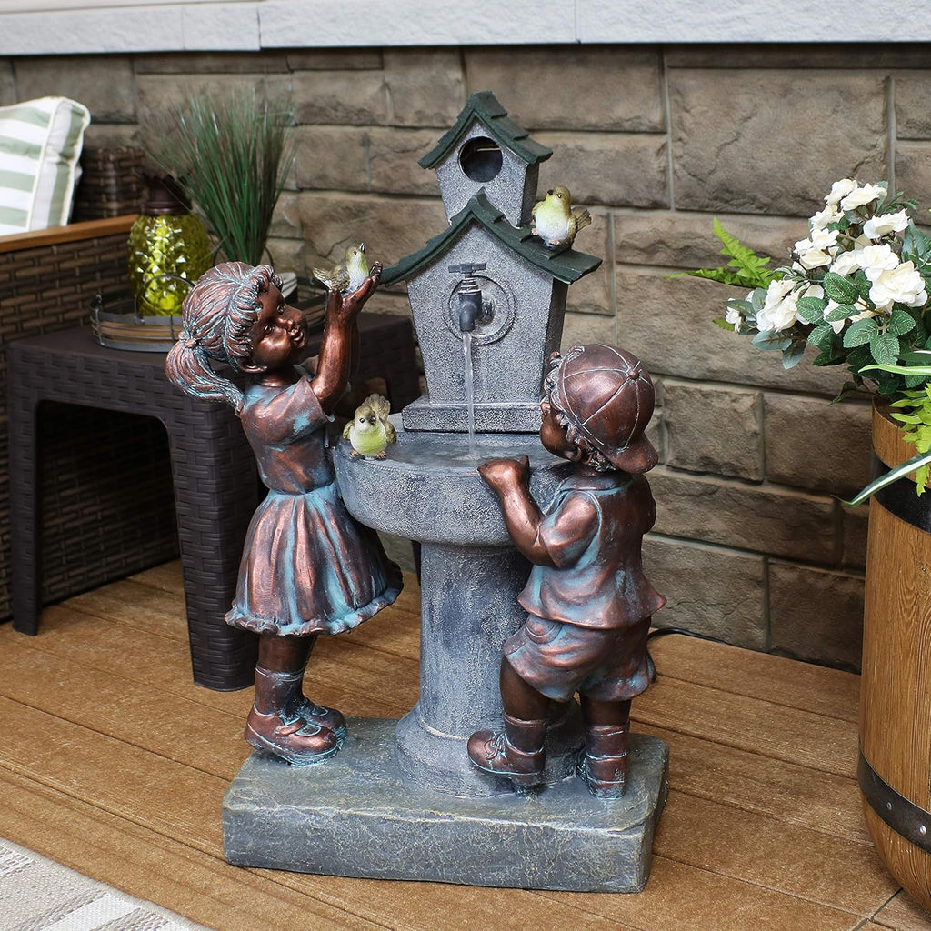 30-Inch Outdoor Water Fountain with Electric Submersible Pump S588554