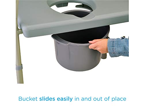 Grey Heavy Duty Bariatric Commode Chair with Drop-Arm S15496