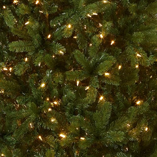 Pre-Lit Artificial Full Downswept Christmas Tree, Green, Dual Color LED Lights, 7.5 feet P910699