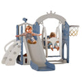 Gray 6 in 1 Toddler Slide and Swing Set E5052