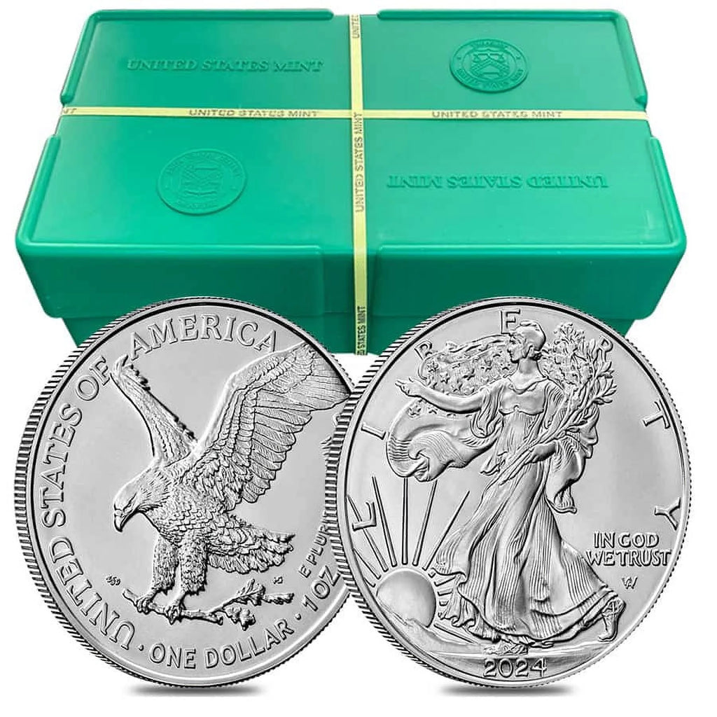 Lot of 100 - 2024 1 oz Silver American Eagle $1 Coin BU G230