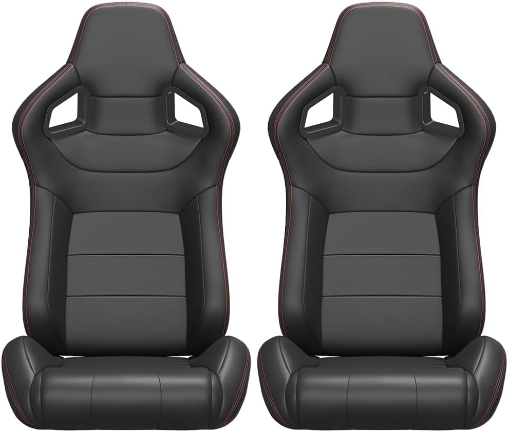 Red Stitch PVC Leather Racing Seats L29600