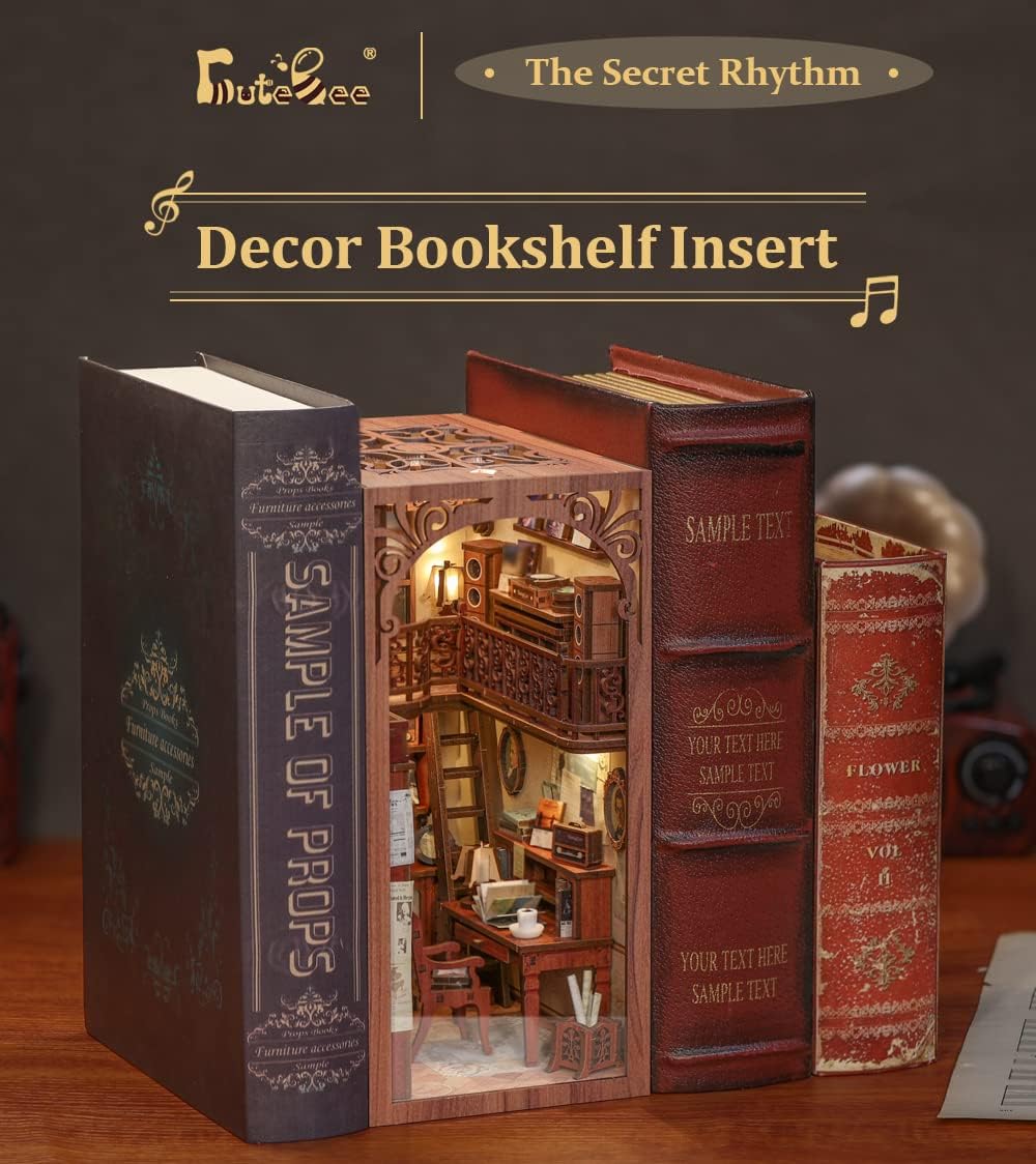 3D Wooden Puzzle Dollhouse Booknook Library Model U2911