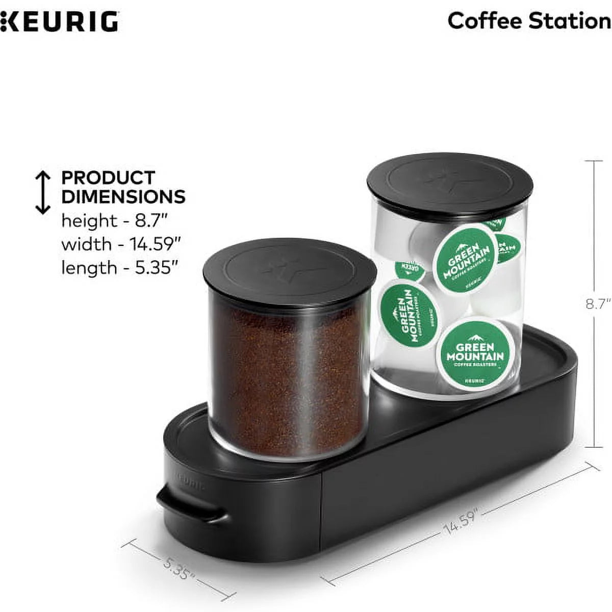 Black Ground Coffee & K-Cup Pod Storage Unit C5365