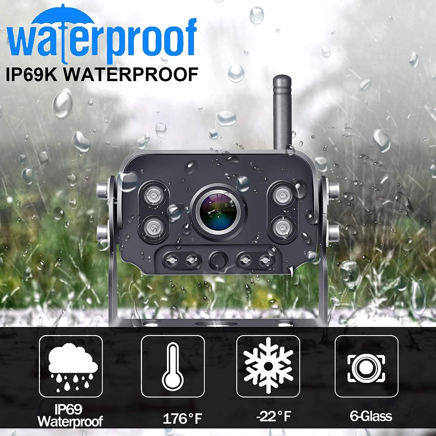 7 Inch HD 1080P Wireless Backup Camera with DVR Monitor H48292