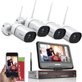 1080P Wireless Security Camera System with Monitor, 8 Channel Video NVR Systems with 4pcs Outdoor Indoor IP Camera Night Vision Motion Detection, 1TB Hard Drive B628
