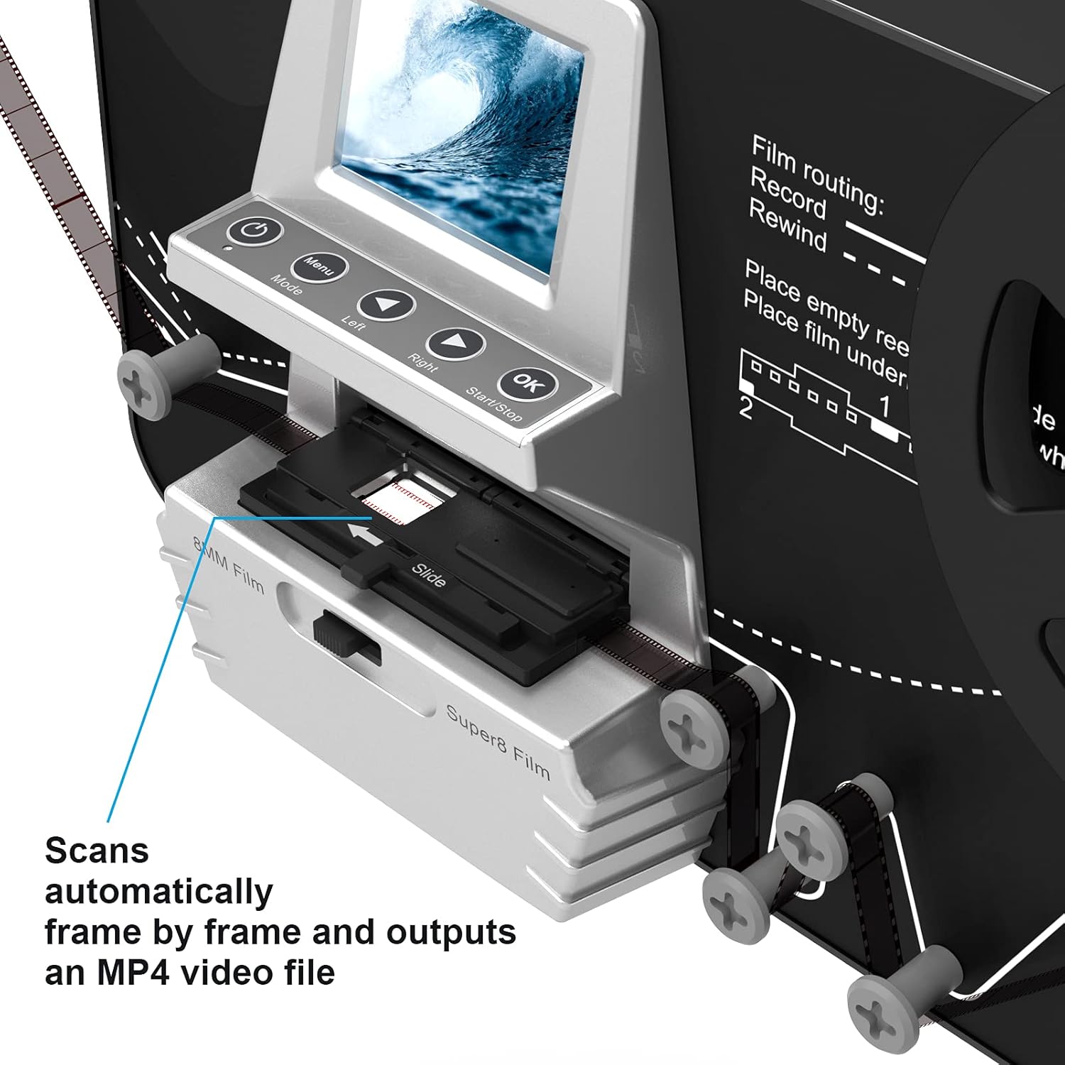8mm Super 8 Film Scanner Converter with 2.4 LCD Q790123