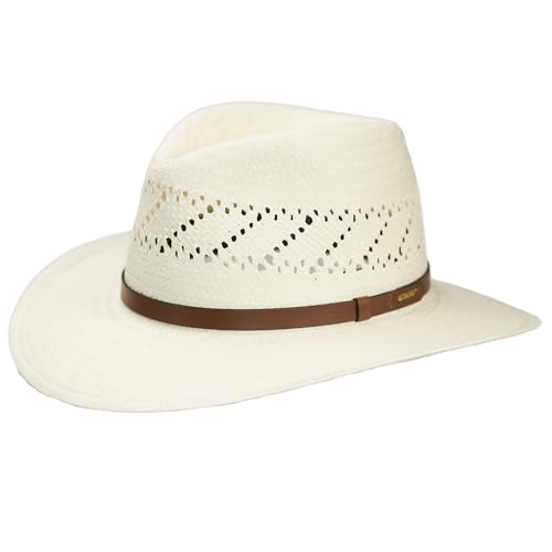 Vented Straw Fedora Hat F584298
