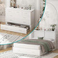 Queen Murphy Bed with Charging Station and Storage Drawers White P130