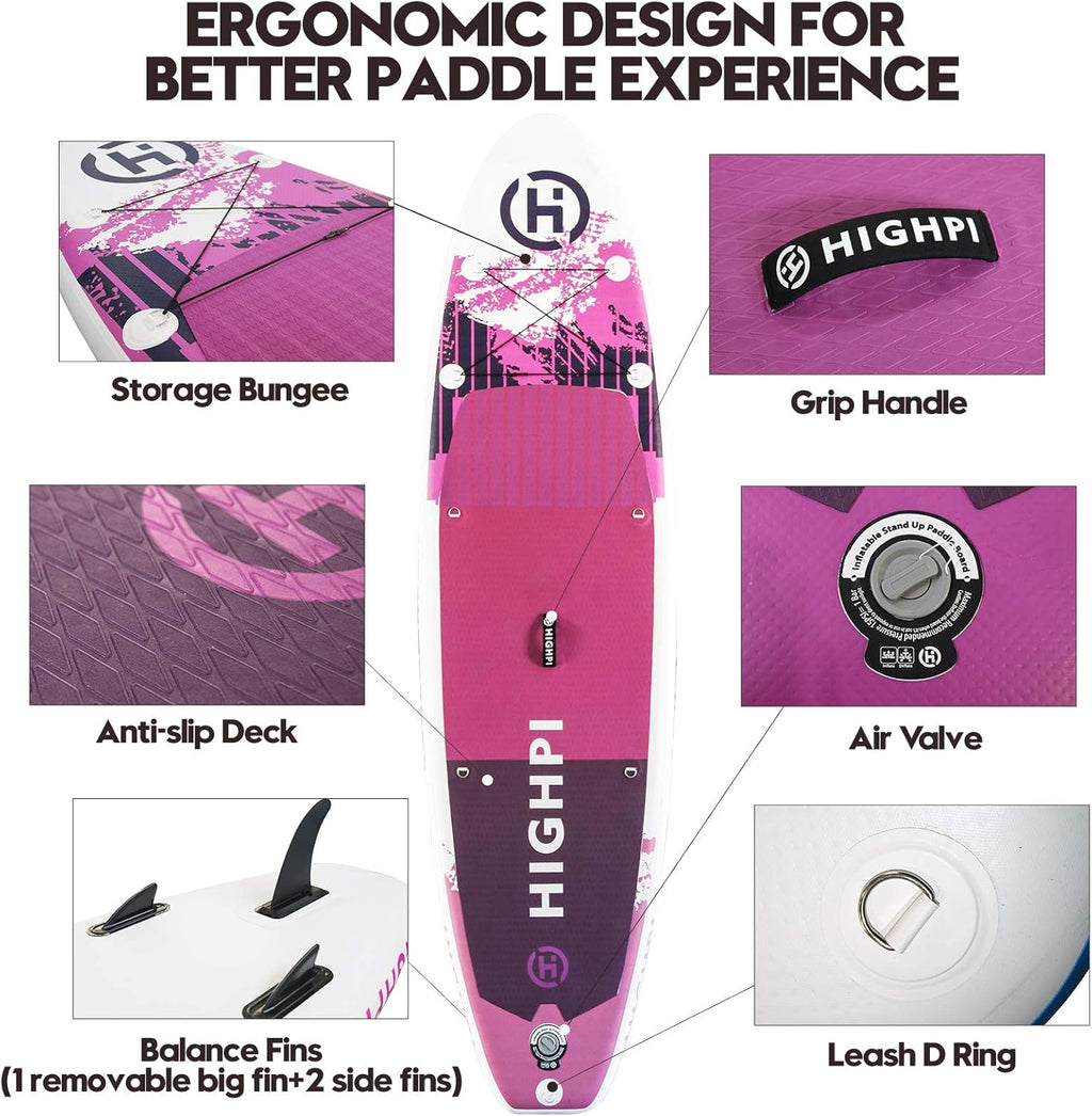 Inflatable Stand Up Paddle Board with Backpack, Pump, Paddle, Leash N55417