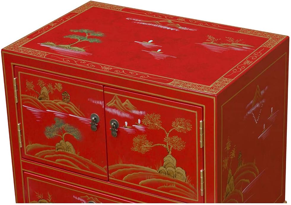 Red Accent Cabinet Z75708