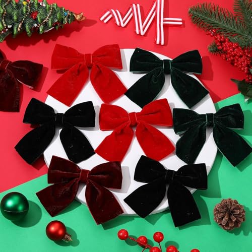 8 Pcs Velvet Hair Bows with Alligator Clips T67063