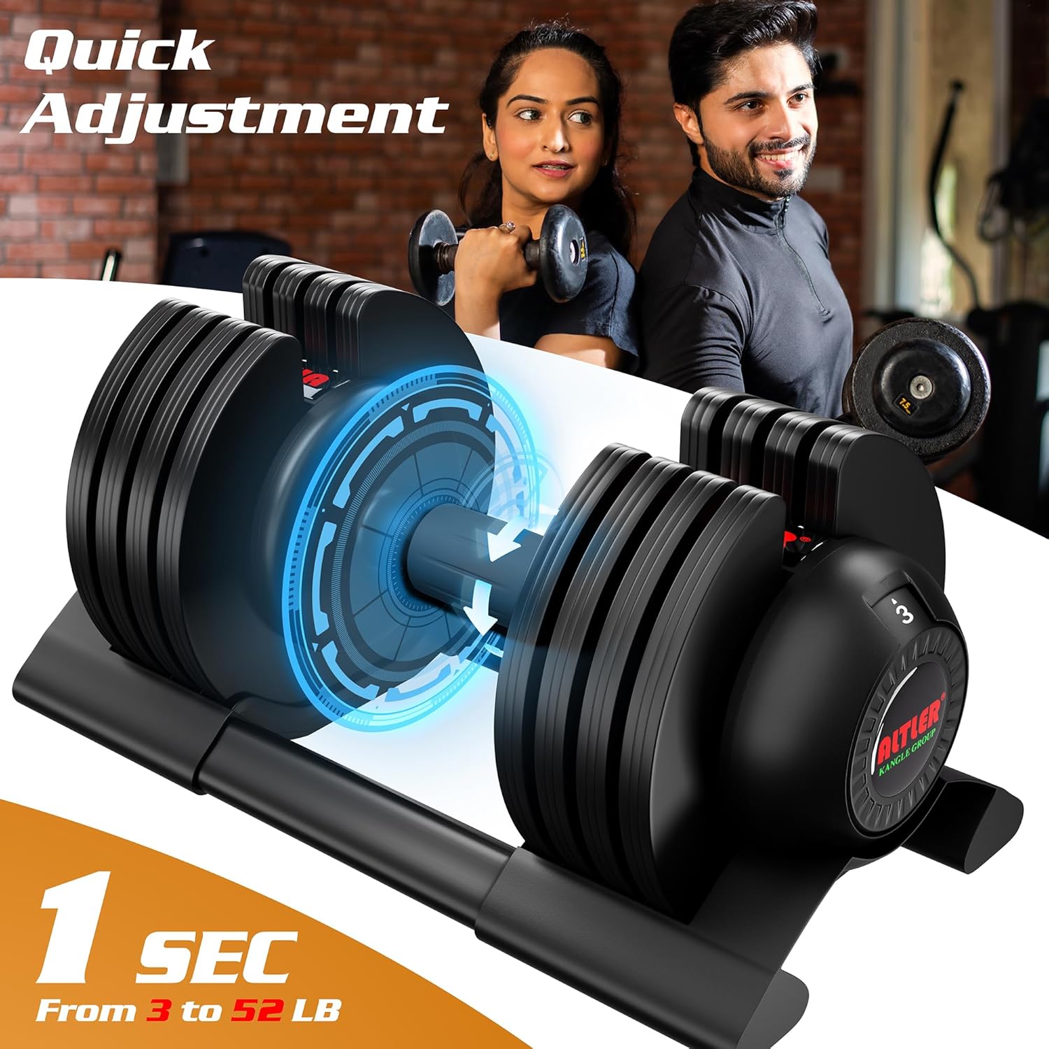 2PCS 52lb Adjustable Dumbbell Set S24594
