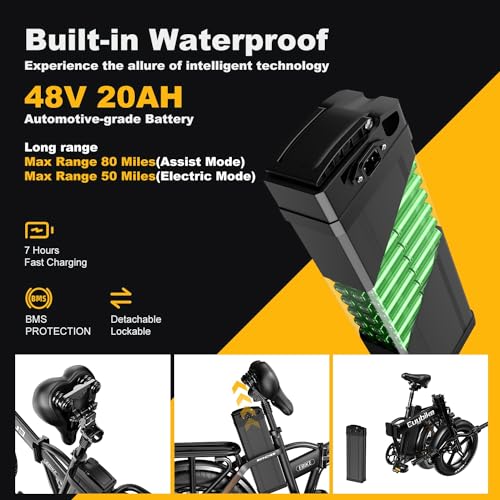 20" Fat Tire 48V 20AH Battery 7-Speed Folding Electric Bike P16873